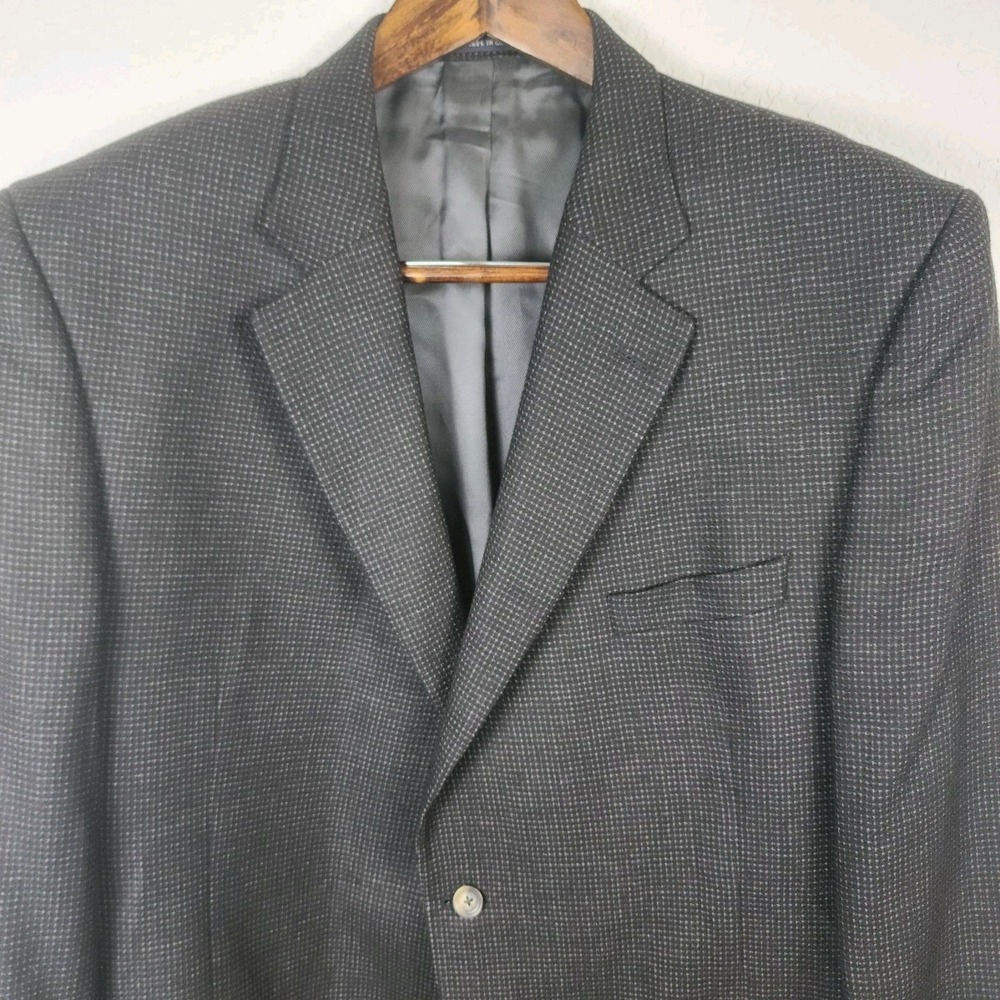 Cremieux Loro Piana Wool Sport Coat Mens 50L Charcoal Gray Birdseye Office Event